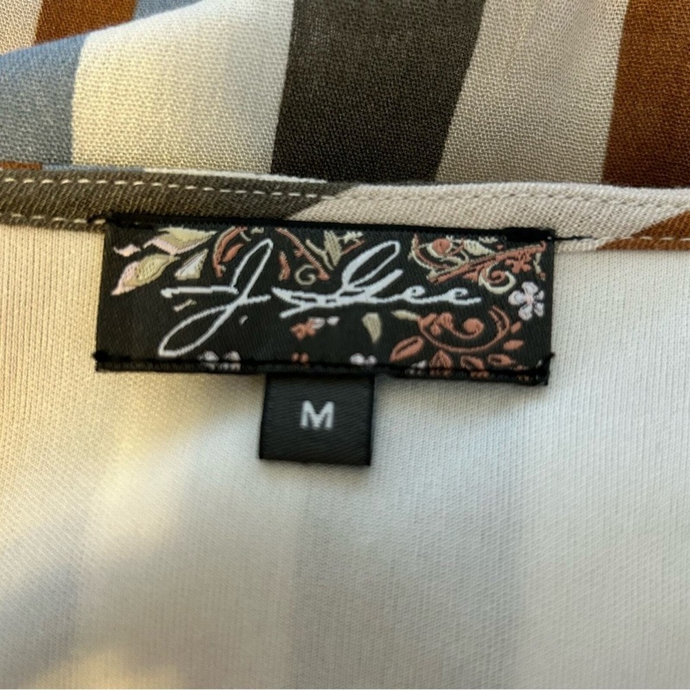 J Gee Striped Maxi Dress Button Front Colorful Medium - Picture 6 of 7